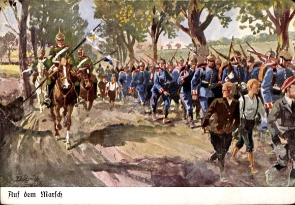 Artysta KP Döbrich Steglitz, W marszu, żołnierze niemieccy w Imperium
