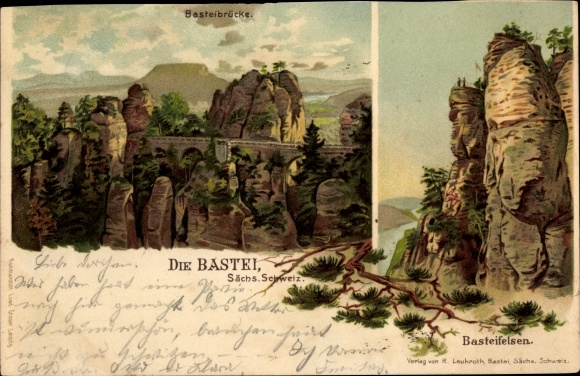 PC Lohmen in the Elbe Sandstone Mountains, bastion, nice detailed view