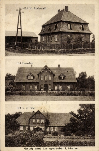 Postcard Langwedel an der Weser, Hof Heerdes, Hof H. Rodewald