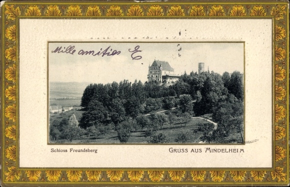 Embossed passepartout PC Mindelheim in the Unterallgäu, Schloss Freundsberg