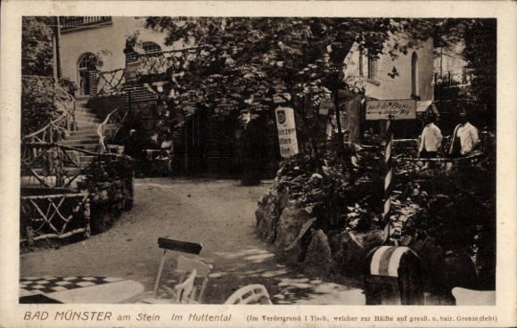 Ak Bad Münster am Stein Bad Kreuznach aan de Nahe, in het Huttental, restaurant