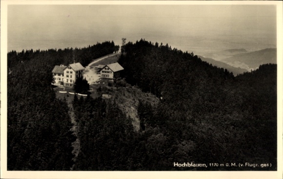 Ak Blauen Badenweiler im Schwarzwald, Hochblauen, Berglandschaft, Hotel  1170 m ü. M., Ausblick