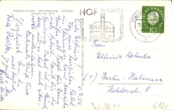Postcard Saalenstein Köditz in Upper Franconia, Gasthof and Pension Kramer, interior view, river course