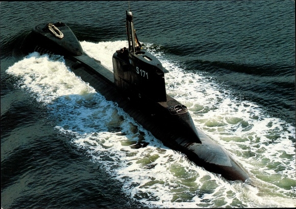 Postcard submarine class 206, German Navy