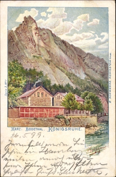 Artist PC Kretzschmar, O., Thale im Harz, Bodetal, Königsruhe, mountain faces