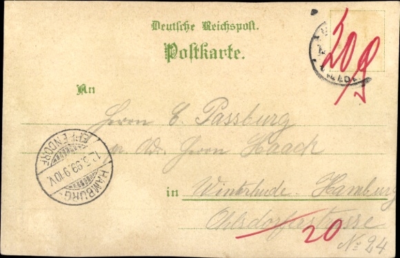 Chromo-Litho Hamburg Harburg Moorburg, Moorburger Hof, sailing party, way to the Haake