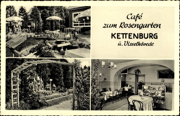 Postcard Kettenburg Visselhövede in Lower Saxony, Café zum Rosengarten
