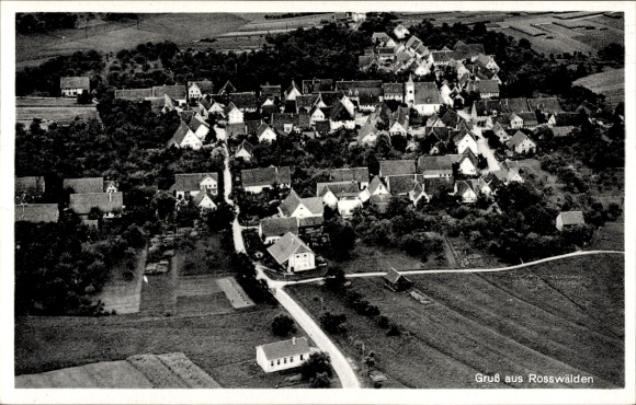 Ak Roßwälden Ebersbach an der Fils, Fliegeraufnahme