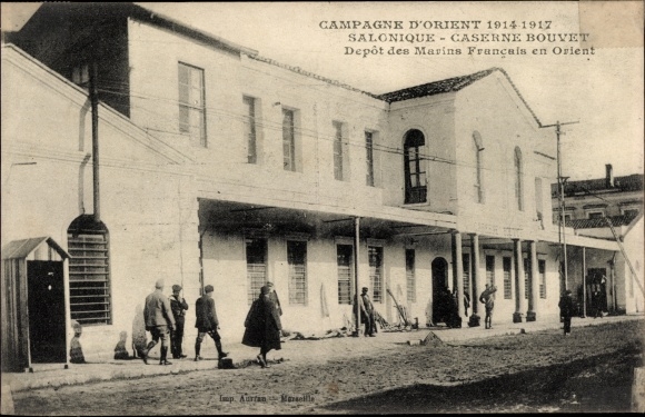 Postcard Saloniki Thessaloniki Greece, Caserne Bouvet, Campagne d&#39;Orient 1914-1917