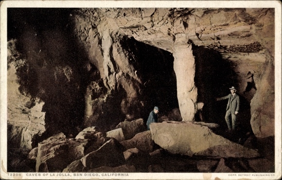 Postcard San Diego California USA, La Jolla Caves