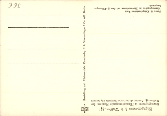 Postcard Waffen SS, tanks attack, tank driver with binoculars gives orders, II. WW