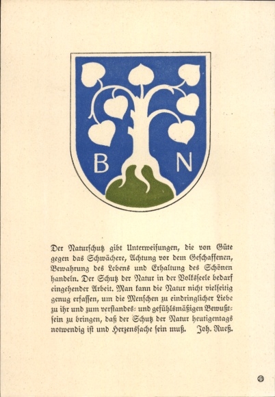 Postcard Bund Naturschutz in Bayern, coat of arms, stamp Berlin Greater German Reichstag 1942