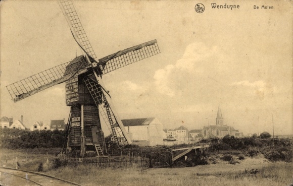 PC Wenduine De Haan West Flanders, windmill
