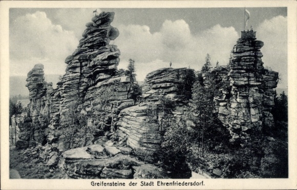 Ak Ehrenfriedersdorf im Erzgebirge, Greifensteine, Stadt  Felsen, Natur, Landschaft