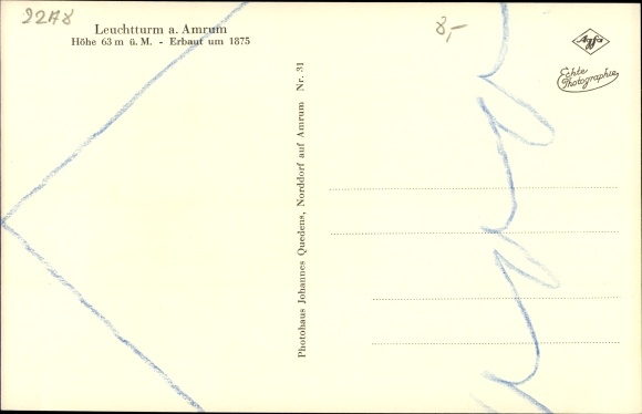 Postcard Insel Amrum in North Friesland, lighthouse