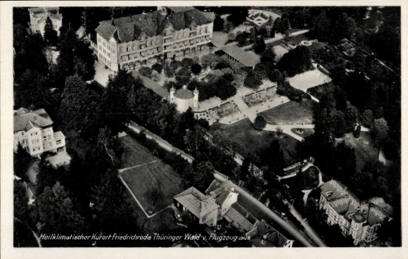 Postcard Friedrichroda in the Thuringian Forest, aerial photograph