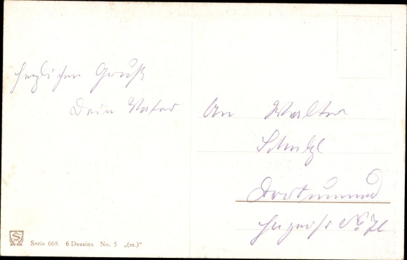 Postcard children in the trenches, dachshund with sausage in its mouth, the defector, spiked helmet, rifle