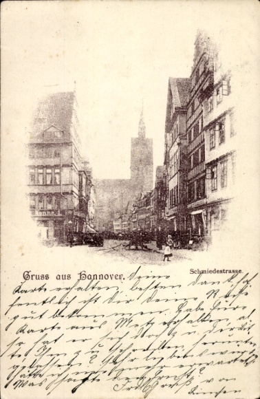 Postcard Hannover in Lower Saxony, Schmiedestraße