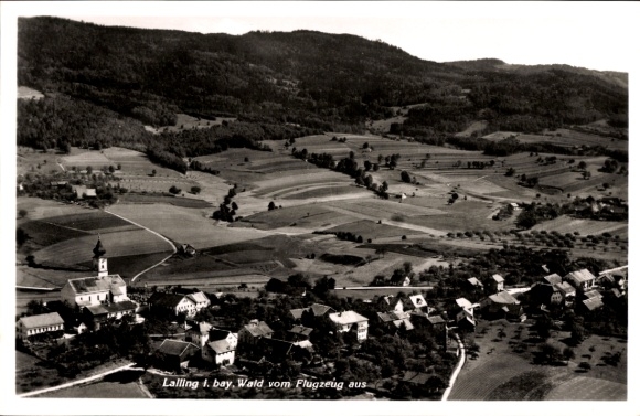 Ak Lalling in het Beierse Woud, stadsgezicht, luchtfoto