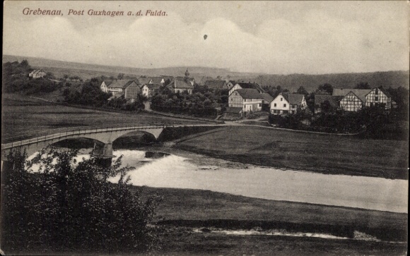 PC Grebenau in Hesse, partial view, bridge, river