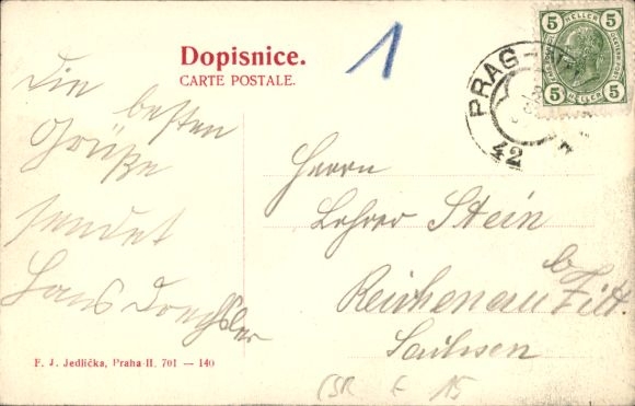 Postcard Praha Prague Czech Republic, Franz Josef Station