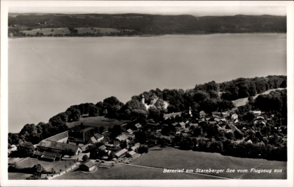 Postcard Bernried am Starnberger See Upper Bavaria, aerial view of beautiful landscape