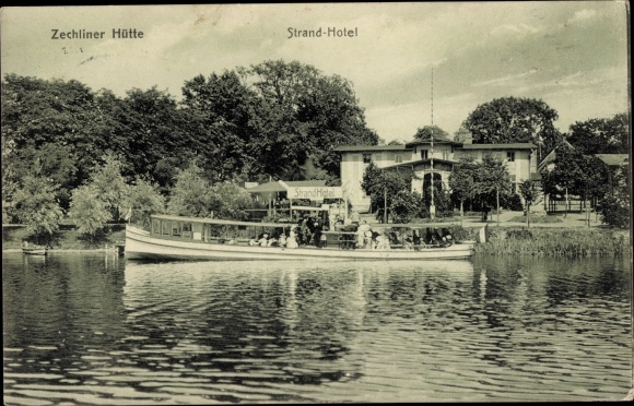 Postcard Zechliner Hütte Zechlinerhütte Stadt Rheinsberg in the Mark, beach hotel