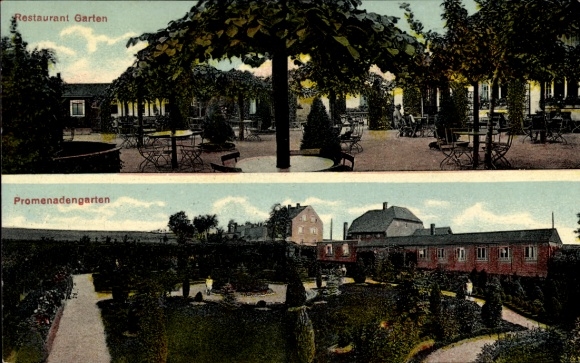 Ak Wittgensdorf Chemnitz in Sachsen, Jagdschänke, Restaurant Garten, Promenadengarten