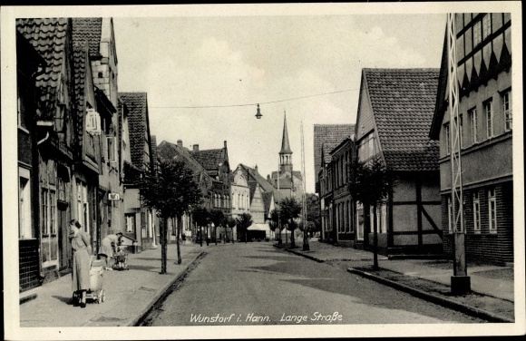 Postcard Wunstorf in Lower Saxony, Long Street