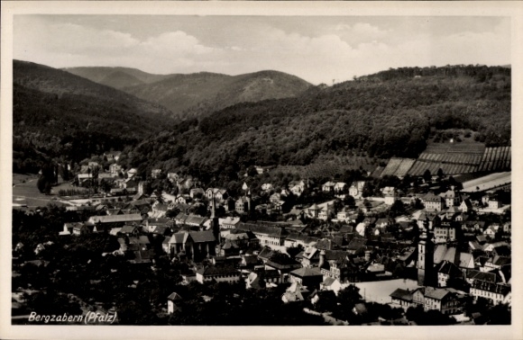 Postcard Bad Bergzabern on the Palatinate Wine Route, aerial photograph
