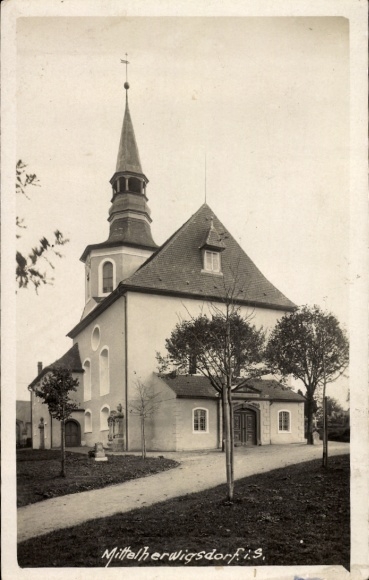 Ak Mittelherwigsdorf in Oberlausitz, kerk