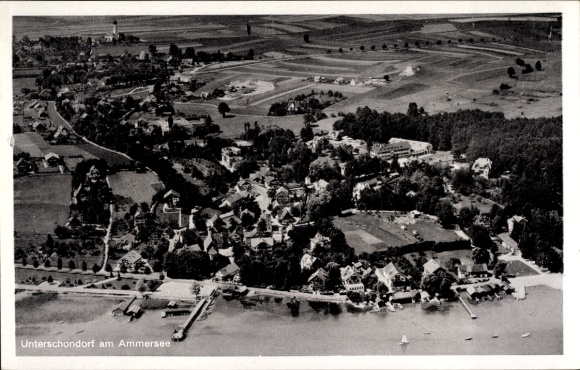 Ak Unterschondorf Schondorf am Ammersee Opper-Beieren, luchtfoto