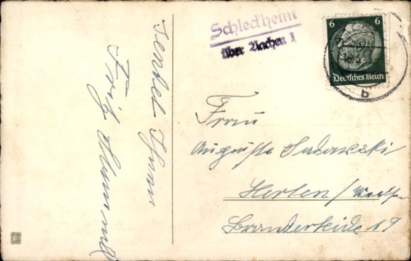 Landpoststempel Schleckheim über Aachen 1, Ansichtskarte Geburtstag, 16.05.1940