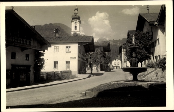 Postcard Oberaudorf in the Rosenheim district of Upper Bavaria, Dorfstrasse