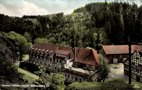 Postcard Weihersmühle Weismain Upper Franconia, Gasthof Forelle