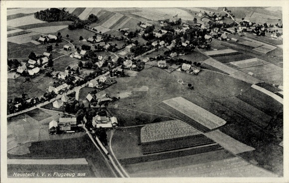Postcard Neustadt im Vogtland, aerial photograph