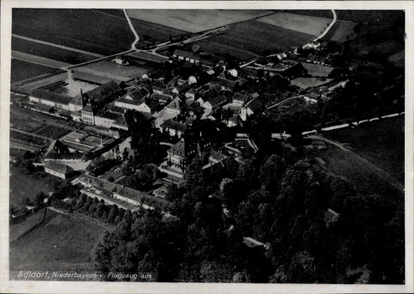 Postcard Adldorf Eichendorf in Lower Bavaria, aerial photograph