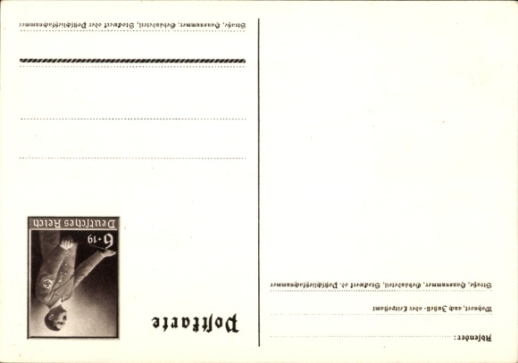 Postal stationery artist Postcard Klein, G., Only one can win and that is us, quote from Adolf Hitler
