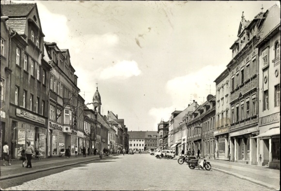 Ak Großenhain in Saksen, damesmarkt, Edelweisswinkel, HO wasmand