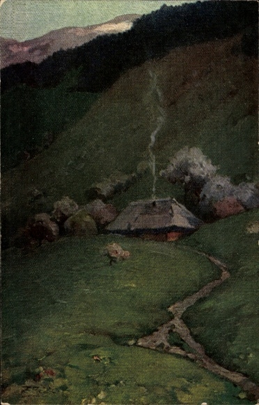Artist Postcard Reiss, F., Spring in the Black Forest, Residential House