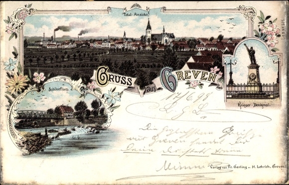 lito Greven w Westfalii, pomnik wojenny, widok całkowity, jaz