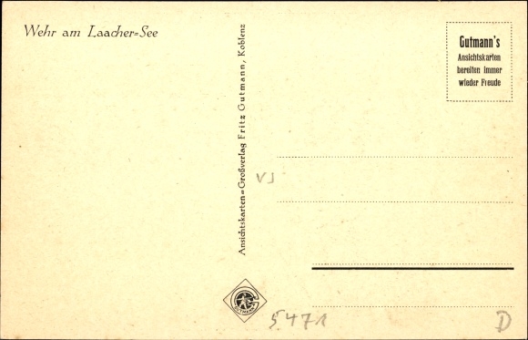 Postcard weir at Laacher See, total view