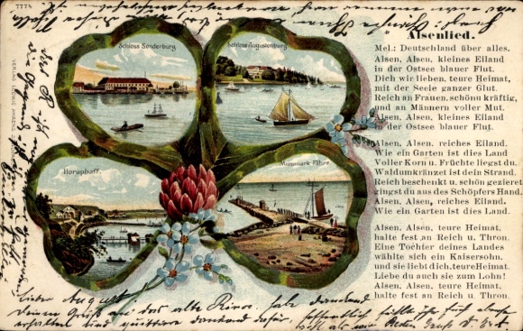 Cloverleaf lito Alsen Dania, Zamek Sønderborg, Sonderburg, Augustenburg, Horuphaff, Prom