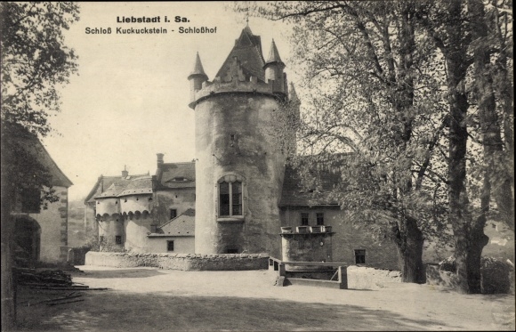 Postcard Liebstadt Erzgebirge Saxony, Kuckuckstein Castle, castle courtyard