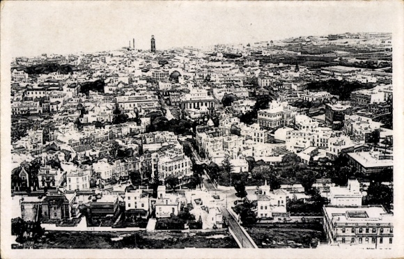 Postcard Santa Cruz de Tenerife Tenerife Canary Islands Spain, aerial view of detailed sta