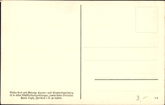 Song Postcard Soph, Hans, Mei Stübela, Ore Mountain dialect no. 8th