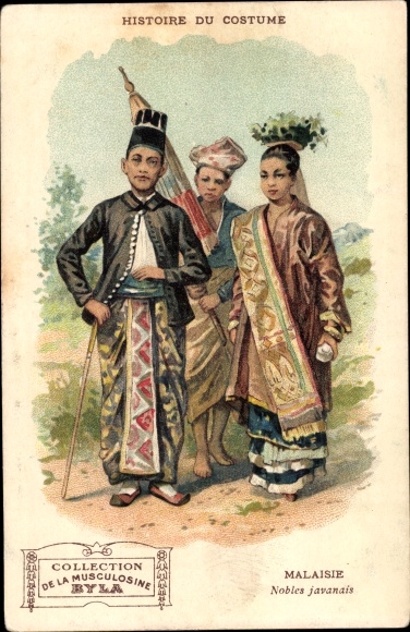 Chromo-Litho Malaysia, History of the costume, Japanese Noblemen, Malaysier in Trachten, Musculosine Byla