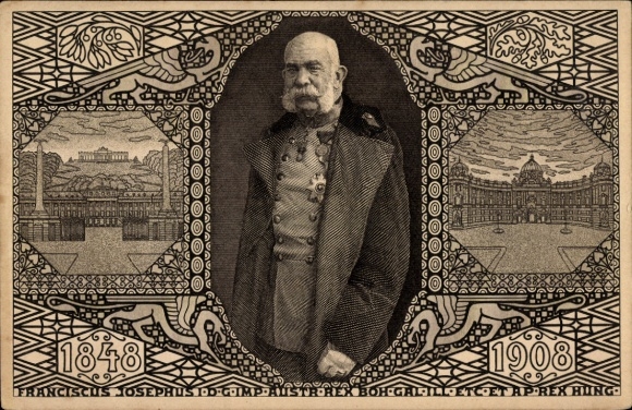 Ganzsachen Ak Kaiser Franz Joseph I., Portrait, Jubiläum 1908