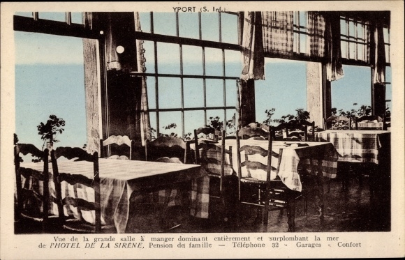 Postcard Yport Seine Maritime, Hotel de la Sirene, Restaurant