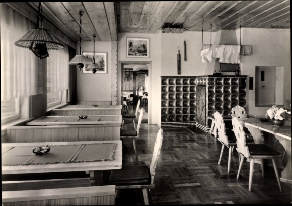Postcard Waffenrod Hinterrod Eisfeld Thuringia, Park-Cafe, interior view